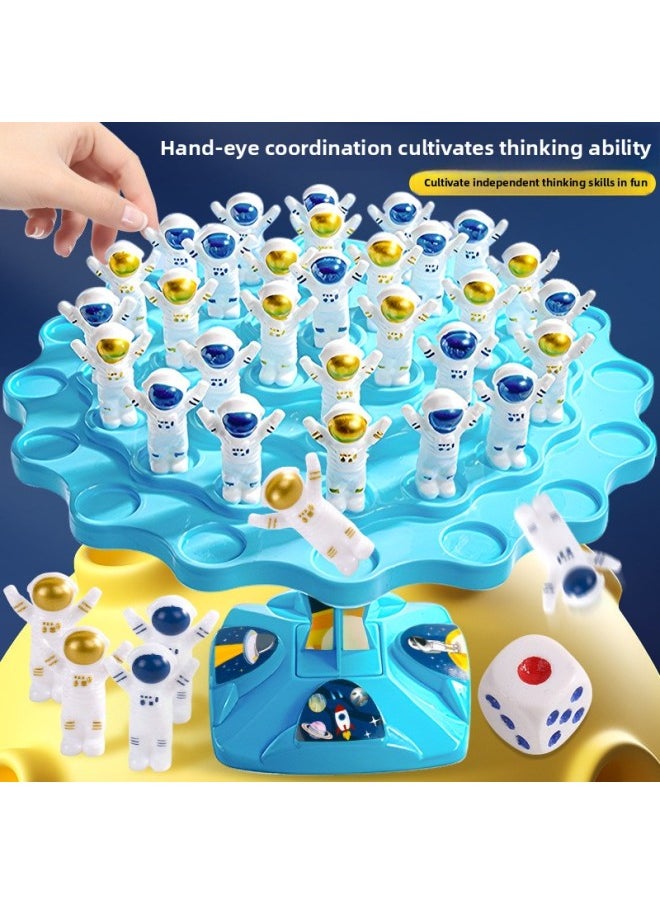 null - Balanced Spaceman Tree Stack Music Children's Brain Puzzle Game Training Toy Thinking Board Game Parent-Child Interaction-Color:2-piece Set [blue Balanced Astronaut + Magnetic Flying Chess] - Image 1