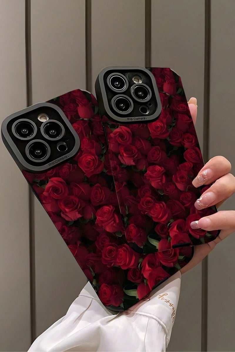 Elegant iPhone 16  Pro Max Case – Decorated with Deep Red Natural Roses - Image 5