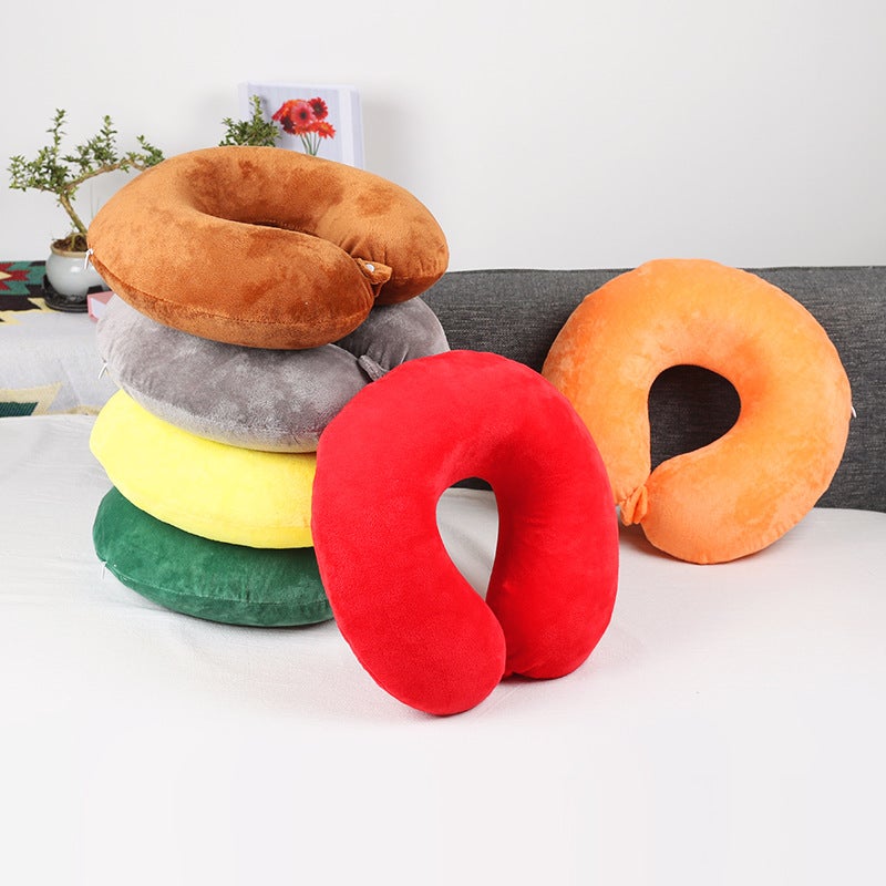 Memory Foam U-Shaped Pillow Can Be Stored U-Shaped Pillow Neck Pillow Travel U-Shaped Pillow Neck Pillow Aircraft Neck Pillow Logo - Image 5