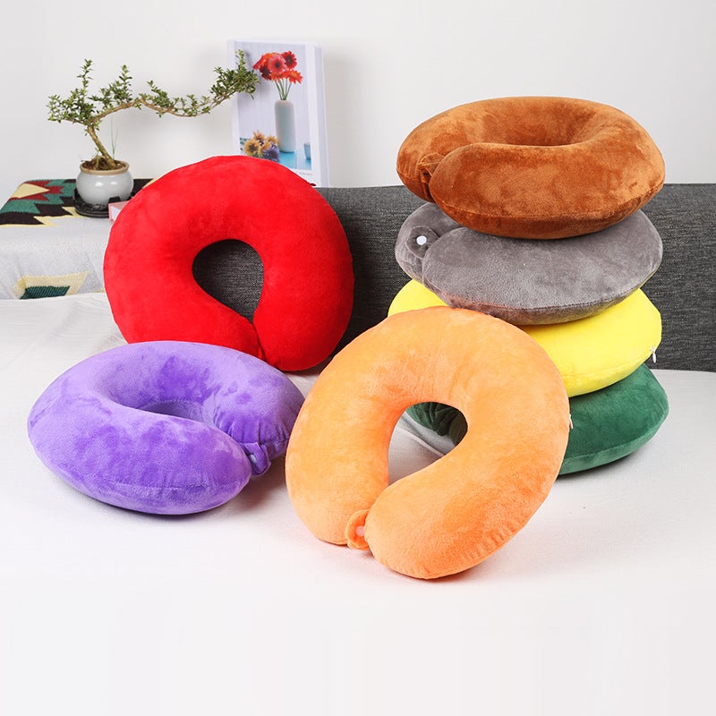 Memory Foam U-Shaped Pillow Can Be Stored U-Shaped Pillow Neck Pillow Travel U-Shaped Pillow Neck Pillow Aircraft Neck Pillow Logo - Image 4