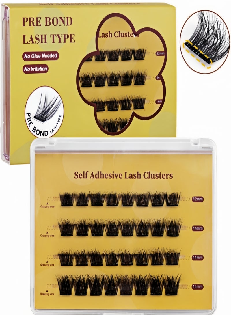 KEVIN Self Adhesive Eyelashes Natural Look, No Glue Needed Lash Clusters with Eyelash Clusters Tweezer, 120 Pcs Reusable Lashes Self Adhesive for Beginners, DIY Lash Extensions for Home Use - Image 2