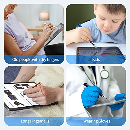 Abiarst Stylus Pens for Touch Screens, Abiarst Portable High Precision Capacitive Stylus for iPad iPhone Samsung Galaxy All Universal Touch Screen Devices (5-Pack(Black/White/Blue/Silver/Rose Gold)) - Image 5