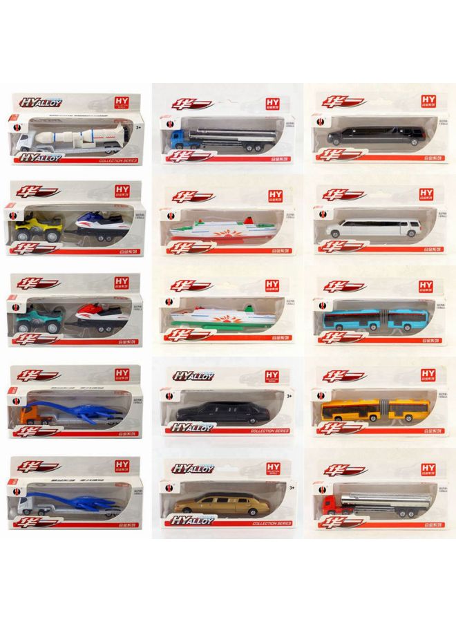 Huayi Alloy Model Children's Toy Lengthened Car Series Flat Trailer Tanker Container Truck Gift Box-Color:Bulk Cadillac Black - Image 2