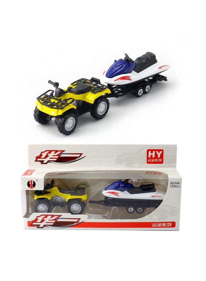 Huayi Alloy Model Children's Toy Lengthened Car Series Flat Trailer Tanker Container Truck Gift Box-Color:Bulk Cadillac Black - Image 5