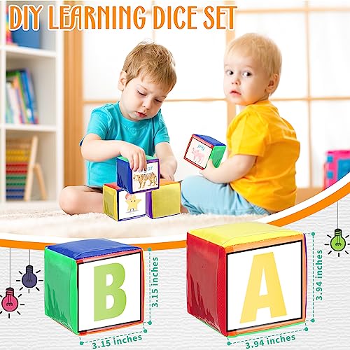 Yilloog 8 Pcs 394 Inch Pocket Dice DIY Education Playing Game Dice for Classroom Soft Foam Cubes with Clear Pocket Large Teacher Soft Cubes Learning Teaching Stacking Blocks Toys Photo Child - Image 5