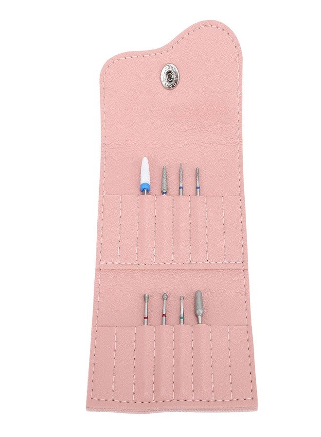 Zetiling Nail Drill Bits, Nail Drill Bit Holder Organizer, Nail Drill Bits Holder, 16 Holes PU Nail Drill Bits Storage Bag Nail Drill Bits Holder Container with 8pcs Nail Drill Bits - Image 1