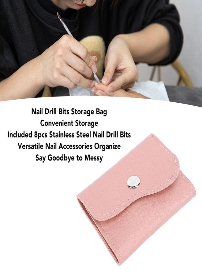 Zetiling Nail Drill Bits, Nail Drill Bit Holder Organizer, Nail Drill Bits Holder, 16 Holes PU Nail Drill Bits Storage Bag Nail Drill Bits Holder Container with 8pcs Nail Drill Bits - Image 2