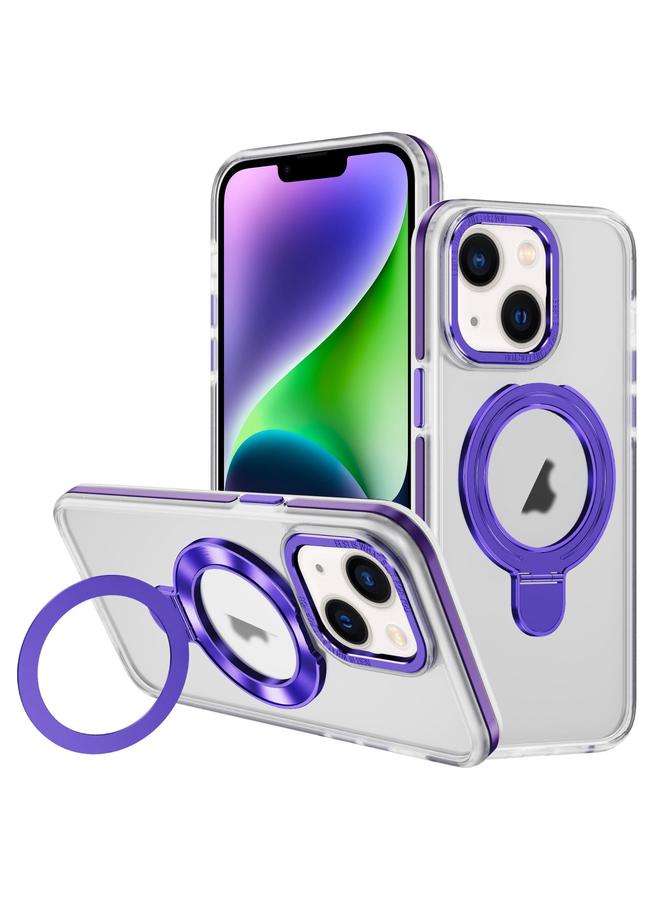 اس-توب جراب هاتف iPhone 14 من مادة TPU الهجينة المصنوعة من الأكريليك مع حامل مغناطيسي من MagSafe بلونين - Image 1