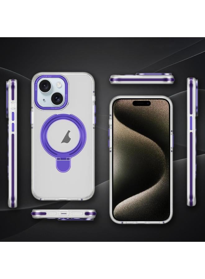 اس-توب جراب هاتف iPhone 14 من مادة TPU الهجينة المصنوعة من الأكريليك مع حامل مغناطيسي من MagSafe بلونين - Image 2