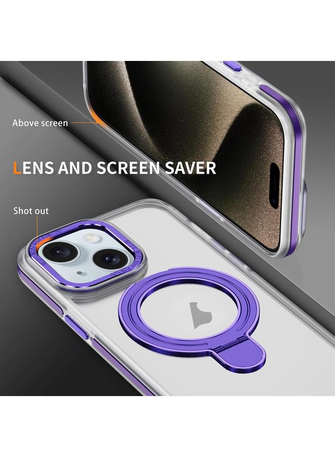 اس-توب جراب هاتف iPhone 14 من مادة TPU الهجينة المصنوعة من الأكريليك مع حامل مغناطيسي من MagSafe بلونين - Image 3