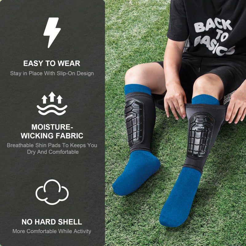 COTLIKE Soccer Shin Guards Kids Youth, Ski Shin Guard Sleeves for Boys Girls Adults Men Women, Protective Soccer Equipment for 2-18 Years Old Boys Girls, High Impact Resistant Breathable Comfortable - XXS - Image 4
