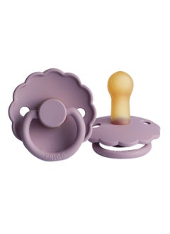 FRIGG Daisy Latex Baby Pacifier, 6-18 Months, Size 2, Pack of 1 - Heather  - Image 1