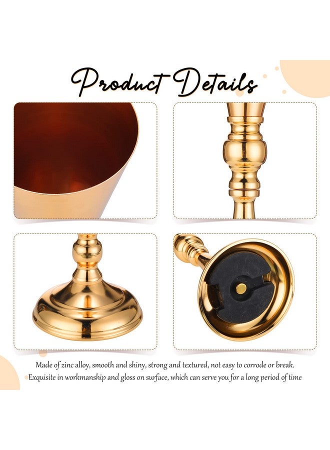 Potchen 6 Pcs Flower Trumpet Vase Tabletop Wedding Table Decorative Centerpiece Table Decorations Gold Tall Flower Vases Flower Arrangements for Floral Party Anniversary Birthday Decor (L) - Image 4