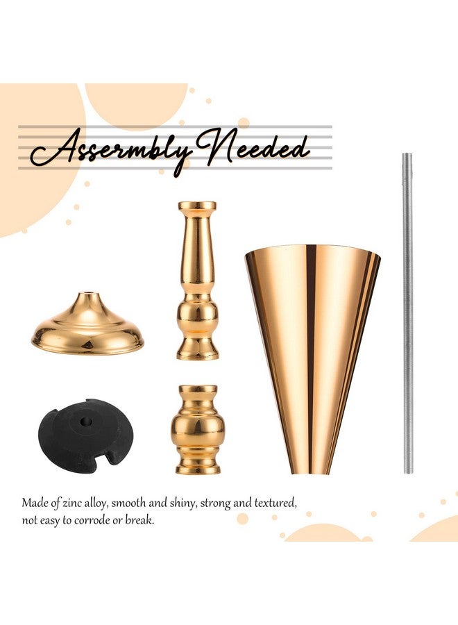 Potchen 6 Pcs Flower Trumpet Vase Tabletop Wedding Table Decorative Centerpiece Table Decorations Gold Tall Flower Vases Flower Arrangements for Floral Party Anniversary Birthday Decor (L) - Image 3