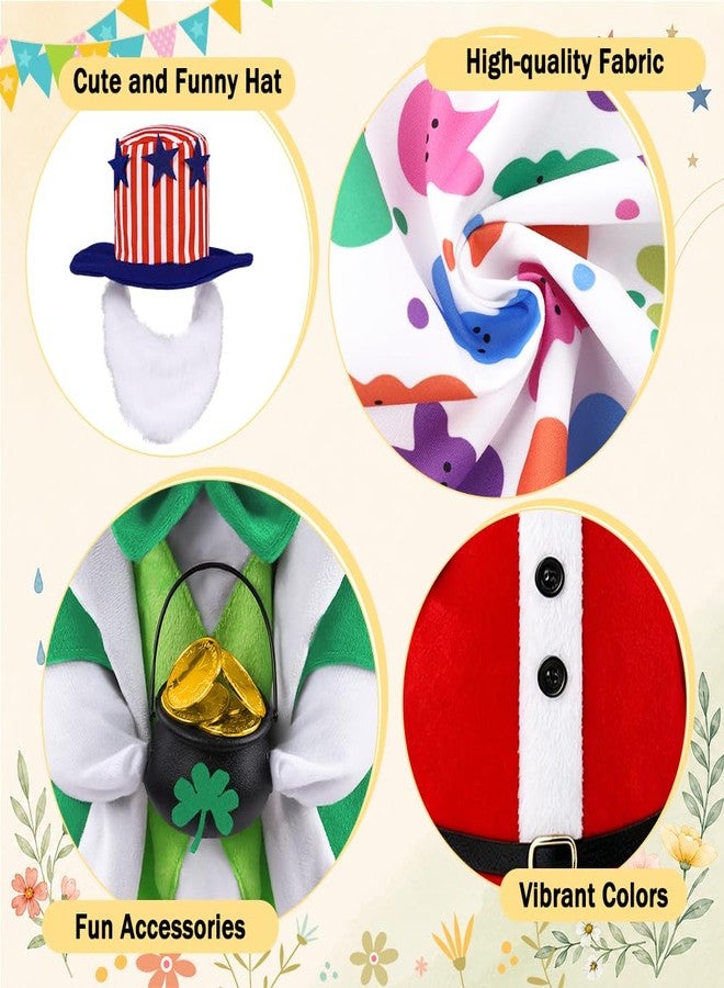 Teeanzo 8 Set Holiday Porch Goose Outfits Bulk for Valentine St. Patrick Easter Summer 4th of July Fall Halloween Christmas Lawn Porch Goose Porch Goose Costumes Clothing for Patio Yard Lawn - Image 3