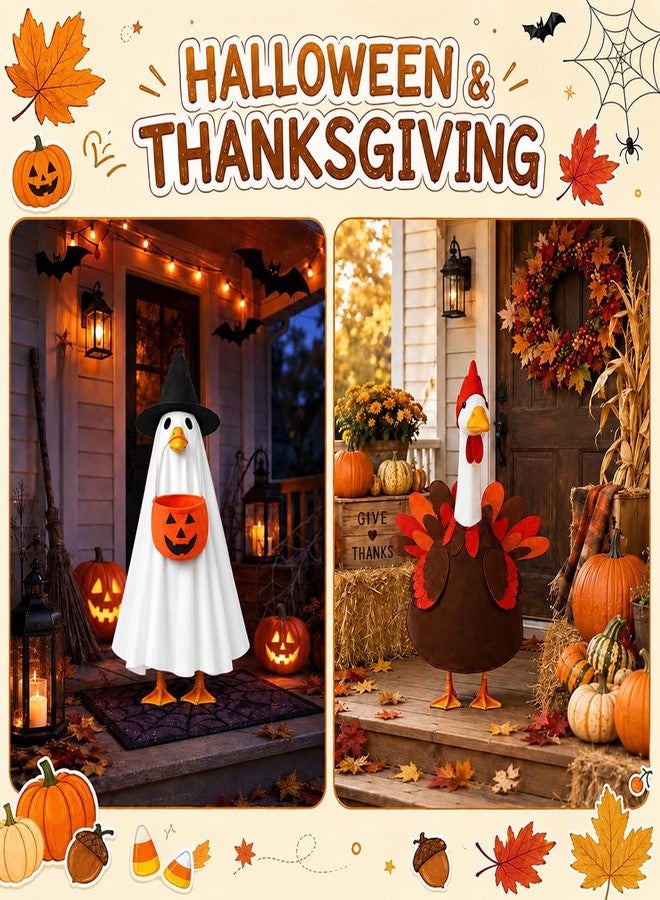Teeanzo 8 Set Holiday Porch Goose Outfits Bulk for Valentine St. Patrick Easter Summer 4th of July Fall Halloween Christmas Lawn Porch Goose Porch Goose Costumes Clothing for Patio Yard Lawn - Image 5
