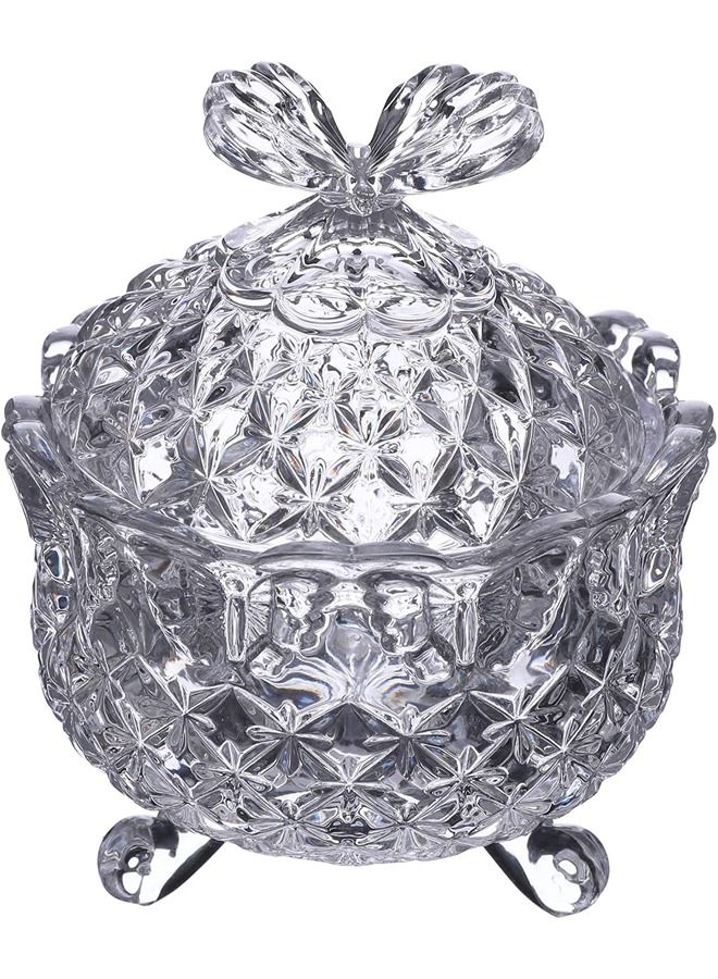 Decorative Crystal Sugar Bowl Clear