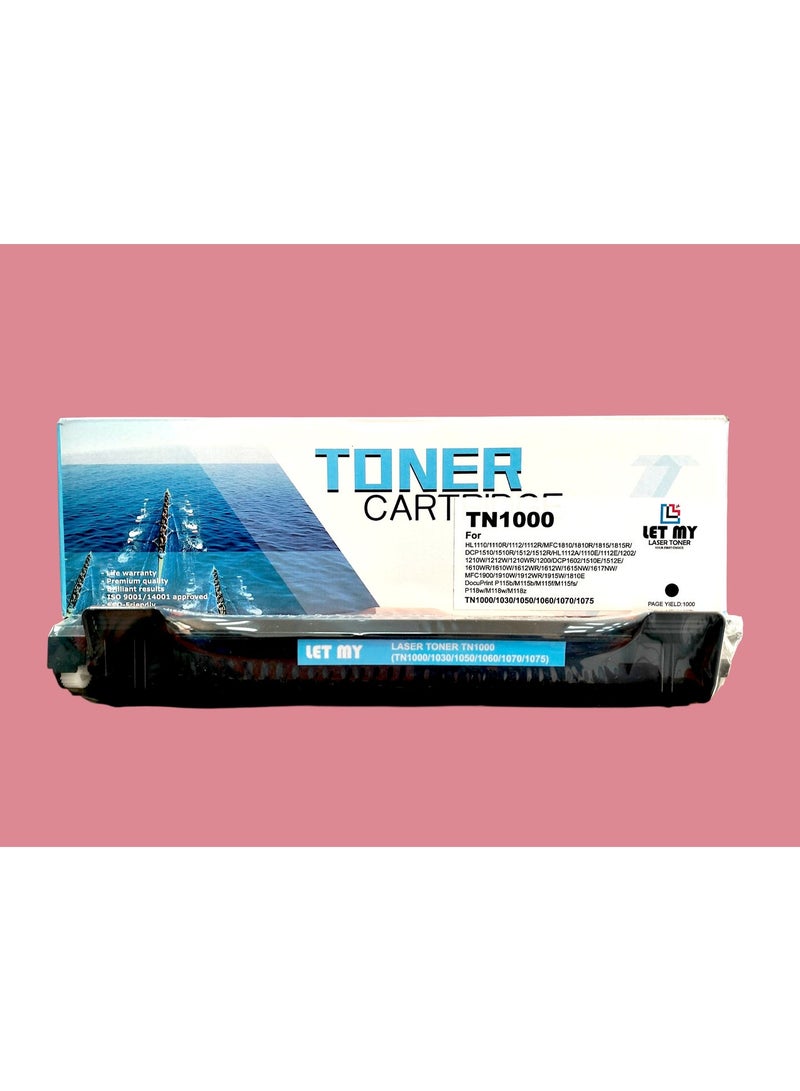 دعني خرطوشة حبر ليزر TN1000 من LETT MY، متوافقة مع طابعات HL 1110 و1210W وDCP 1510 و1610W وMFC 1810 و1815 و1910W - أسود - Image 3