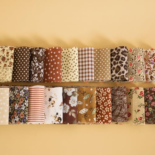 Phantomon Jelly Roll Fabric 40 Strip Assorted Bundle Precut Cotton Quilting Strips 25 x 40 in Vintage Floral and Neutral Prints for Sewing Blanket Rug Patchwork Warm Earth Tones - Image 3
