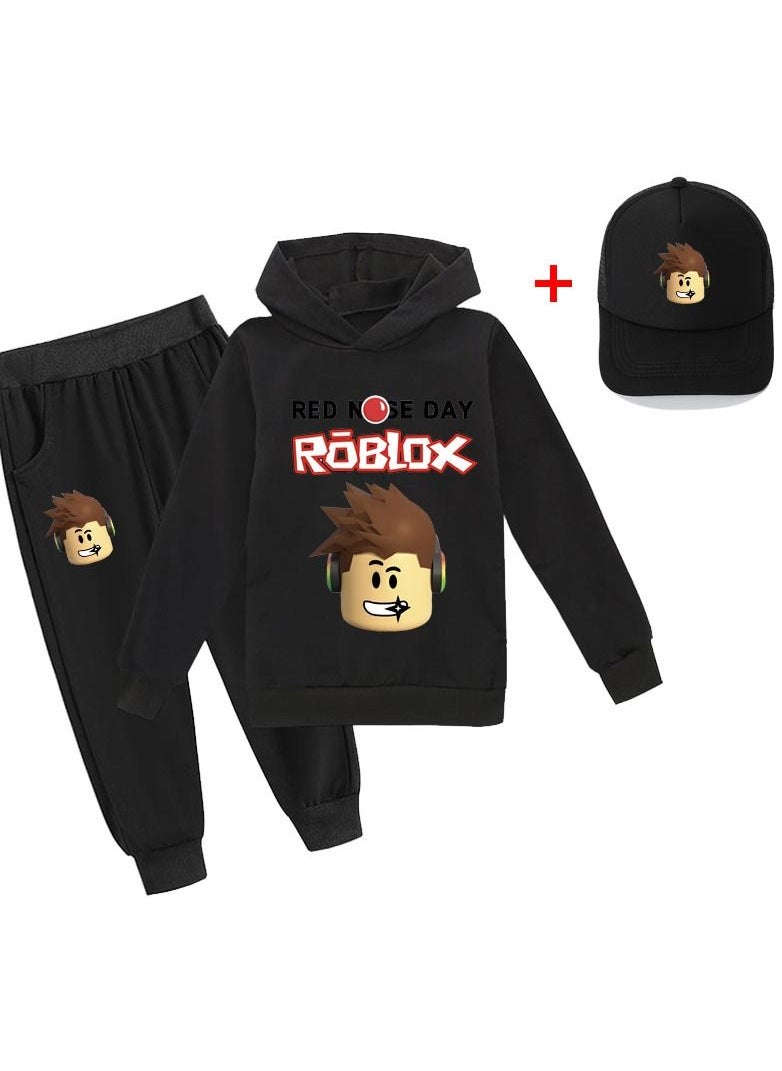 Generic - Roblox Print Pattern Long Sleeve Hoodie And Pant Hat Set - Image 1