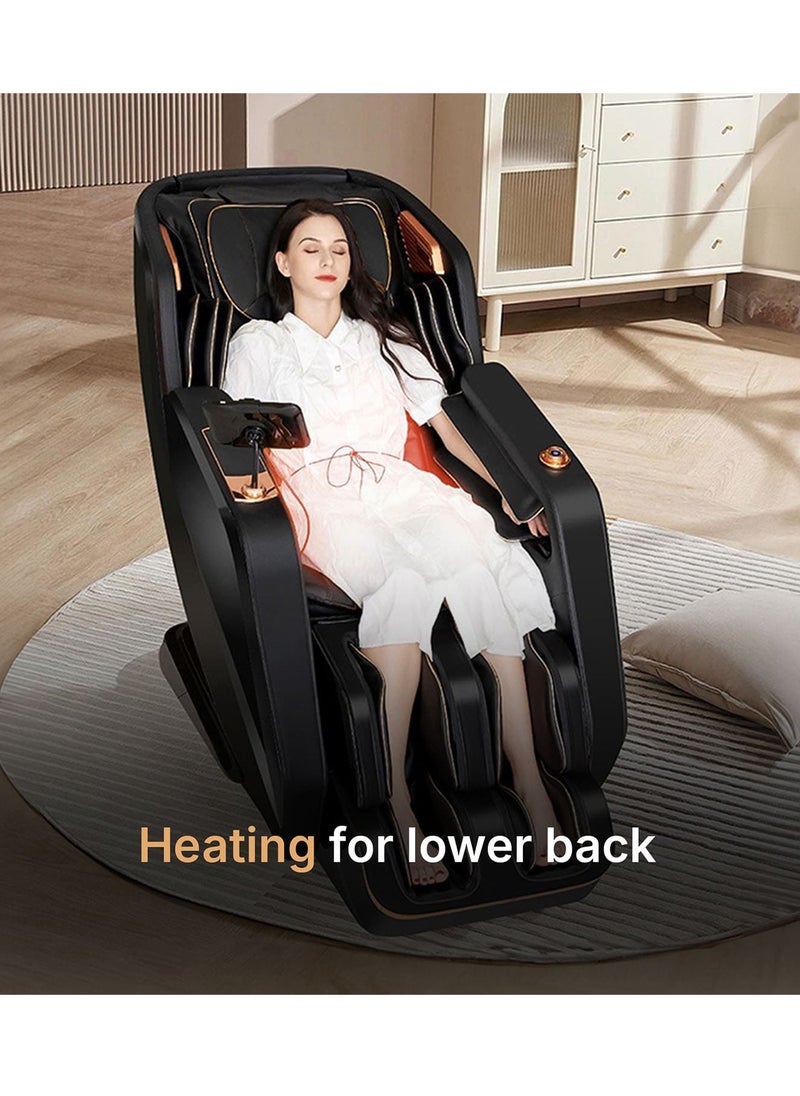 Lion Massage Chair With Advanced 4D Dual Silicon Rollers and SL Track System: Delivers an immersive full-body massage experience, ensuring targeted relief and relaxation