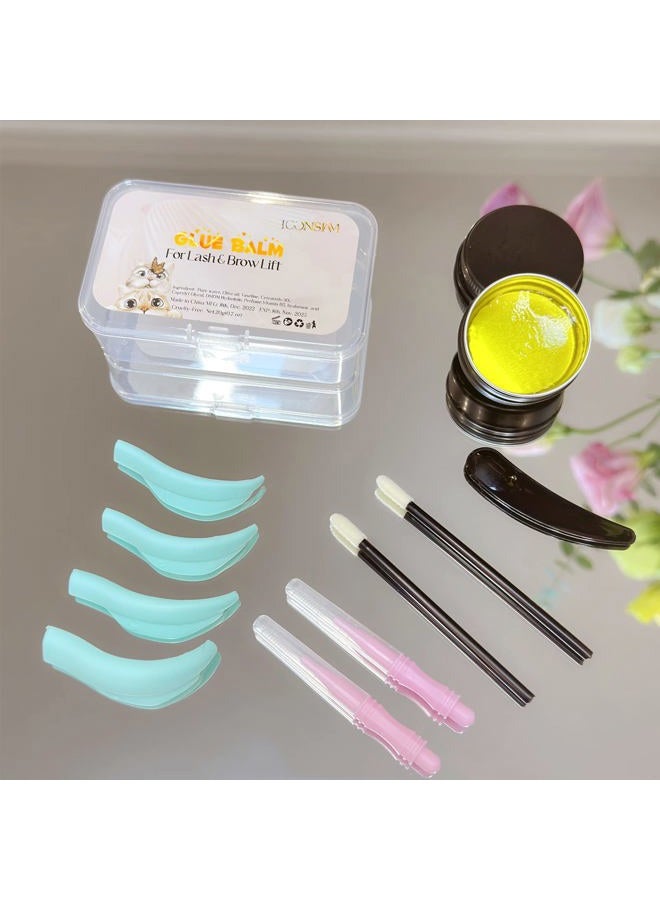 ICONSIAM Lami Glue Balm Gold Lash Lift Brow Lamination Balm Glue Strong & Fast dry 20g Gluing Cream More Than 100 applications Eyelash Perm work Well with Shields & Eyelashes Fixing Lash Firmly - Image 2