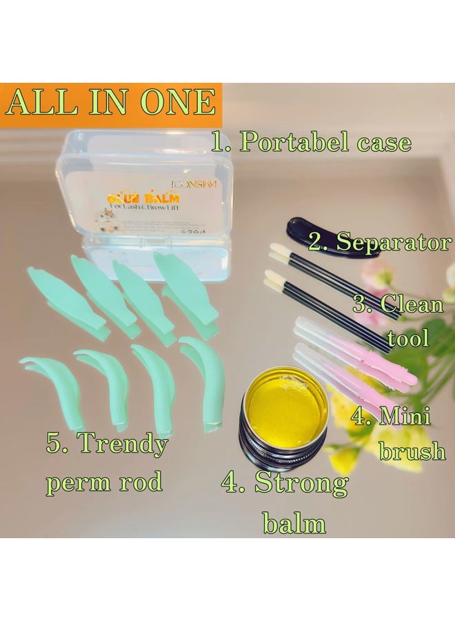 ICONSIAM Lami Glue Balm Gold Lash Lift Brow Lamination Balm Glue Strong & Fast dry 20g Gluing Cream More Than 100 applications Eyelash Perm work Well with Shields & Eyelashes Fixing Lash Firmly - Image 3
