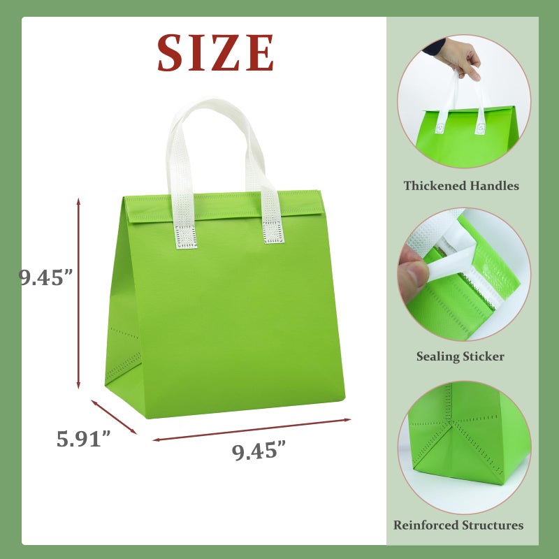 Chanseen 12Pcs Insulated Take Away Bags Disposable Cooler Bag Thermal Lunch Grocery Take Out Bags for Coffee Milk Tea Hot Cold Drink Fresh Food Delivery (6 Colors) - Image 2