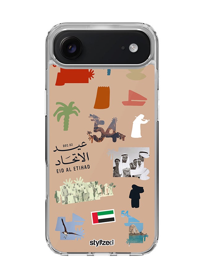 Stylizedd for iPhone Air Case [Compatible with MagSafe] Slim Magnetic cover Clear Phone Case - Eid Al Etihad 54th UAE National Day, Brown - Image 1