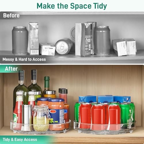 ON STORE Clear Lazy Susan Turntable – 360° Rotating Organizer Tray for Kitchen, Pantry, Fridge, Bathroom & Makeup | Transparent Spice Rack for Condiments, Jars & Skincare Storage (PRO) - Image 4