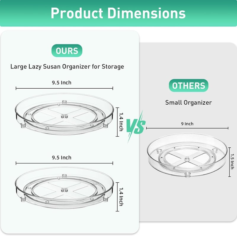 ON STORE Clear Lazy Susan Turntable – 360° Rotating Organizer Tray for Kitchen, Pantry, Fridge, Bathroom & Makeup | Transparent Spice Rack for Condiments, Jars & Skincare Storage (PRO) - Image 5