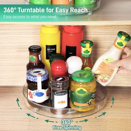 ON STORE Clear Lazy Susan Turntable – 360° Rotating Organizer Tray for Kitchen, Pantry, Fridge, Bathroom & Makeup | Transparent Spice Rack for Condiments, Jars & Skincare Storage (PRO) - Image 2