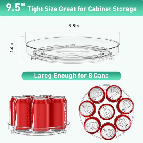 ON STORE Clear Lazy Susan Turntable – 360° Rotating Organizer Tray for Kitchen, Pantry, Fridge, Bathroom & Makeup | Transparent Spice Rack for Condiments, Jars & Skincare Storage (PRO) - Image 3