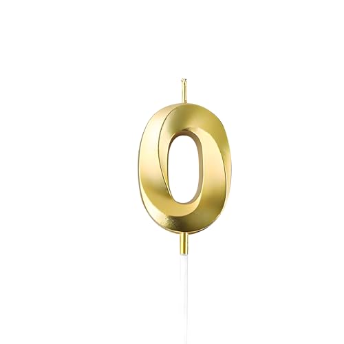 Juzfun Number Candles 7 for Birthday Cake Decoration Seventh Year Wedding Anniversary Party Metallic Gold Colour Size : Width 3.5 x Height 5 CM - Image 1