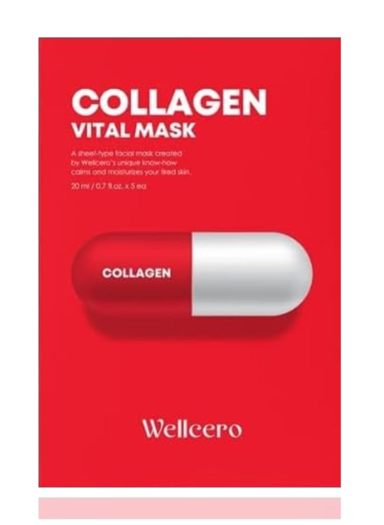 ELT Wellcero Collagen Vital Mask – Korean Collagen Sheet Mask for Firming, Anti-Aging & Deep Hydration - Image 1