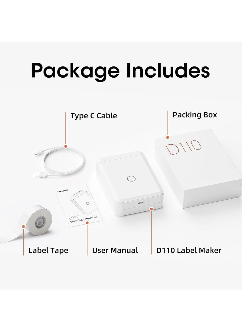 NIIMBOT D110 Mini Thermal Label Printer Machine with Tape (1.5 x 3 cm) - Portable Mini Thermal Label Maker Machine