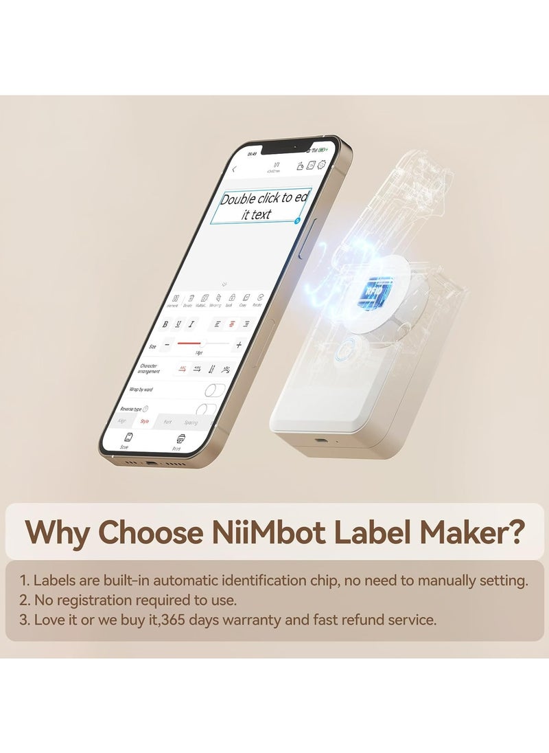 NIIMBOT D110 Mini Thermal Label Printer Machine with Tape (1.5 x 3 cm) - Portable Mini Thermal Label Maker Machine