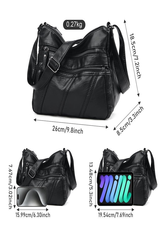 LassZone Women Crossbody Shoulder Bag Soft PU Leather Handbags Multi-Pocket Casual Messenger Bag Waterproof Travel Purse for Ladies - Image 4