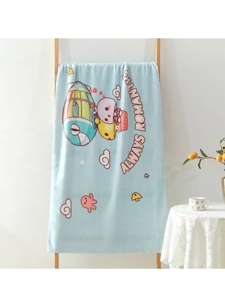 Loquat بطانية كرتونية مع غطاء من فليس كورال مناشف استحمام