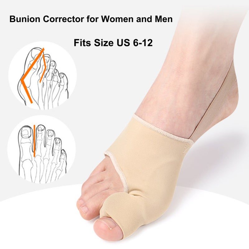 Bunion Corrector Black Soft Breathable Fabric Toe Separator - High Elastic Universal Size Hallux Valgus Protector for Men Women Daily Wear Walking Running - Image 5