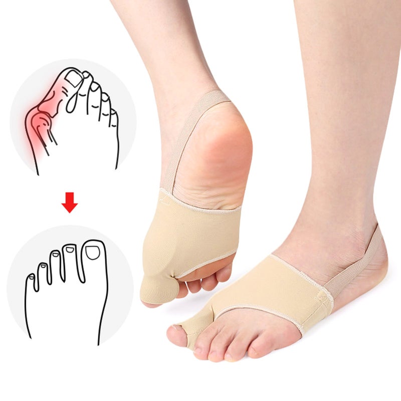 Bunion Corrector Black Soft Breathable Fabric Toe Separator - High Elastic Universal Size Hallux Valgus Protector for Men Women Daily Wear Walking Running - Image 3