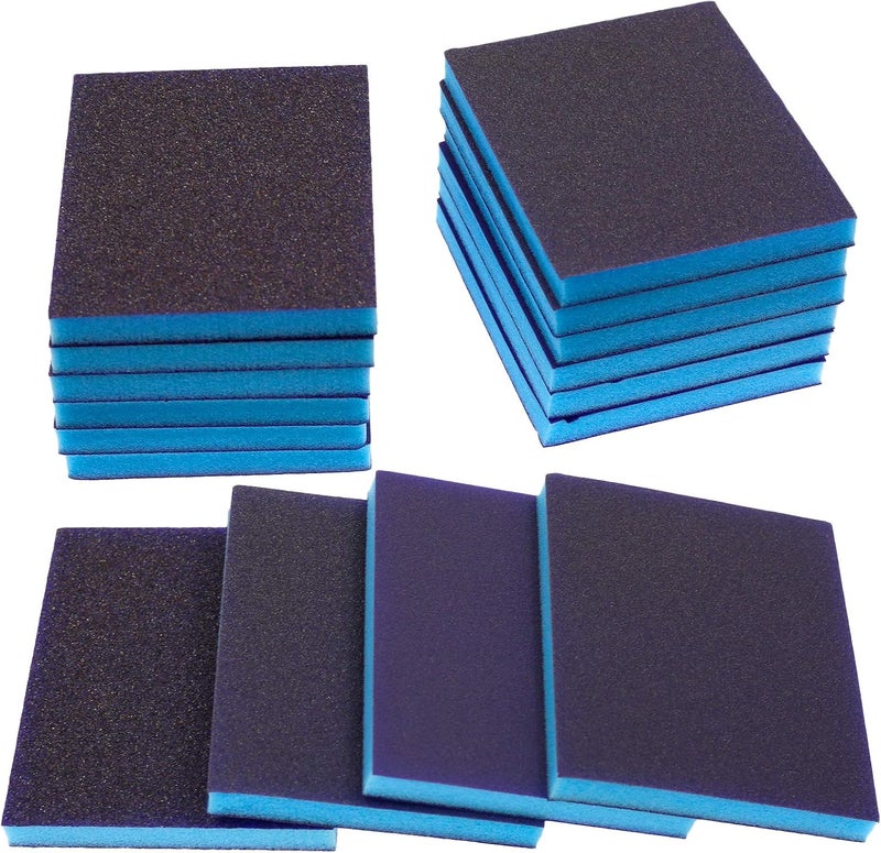 BokWin 16Pcs Sanding Sponge 60 Grit/ 100 Grit/ 120 Grit/ 220 Grit Sanding Blocks, Washable and Reusable Sand Sponge Kit (Including 4 Assortment Grade Coarse, Medium, Fine,Superfine) - Image 1