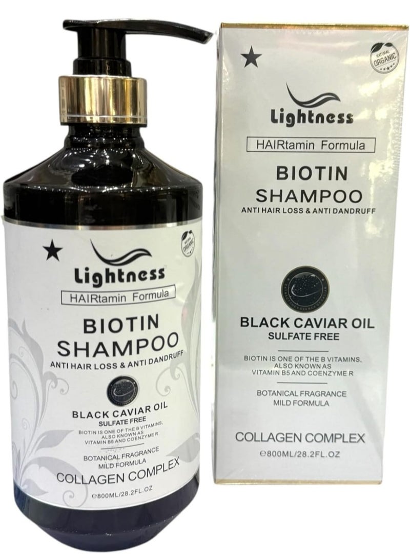ليجيتنيس مجموعة العناية بالشعر بالبيوتين الخفيف مع زيت الكافيار الأسود ومركب الكولاجين، مجموعة من 3 قطع - شامبو 800 مل، قناع شعر 1000 مل، سيروم شعر 100 مل - Image 2