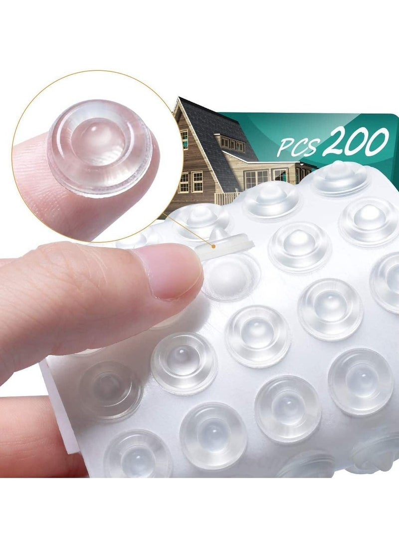 Generic - 200Pcs Cabinet Door Bumpers Self Adhesive Bumpers Pads Sound Dampening Circular Dots Cupboard Bumpers Clear Soft Rubber Bumpers Pads for Drawers Table Tops Laptop - Image 1