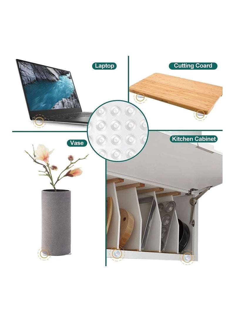 Generic - 200Pcs Cabinet Door Bumpers Self Adhesive Bumpers Pads Sound Dampening Circular Dots Cupboard Bumpers Clear Soft Rubber Bumpers Pads for Drawers Table Tops Laptop - Image 1