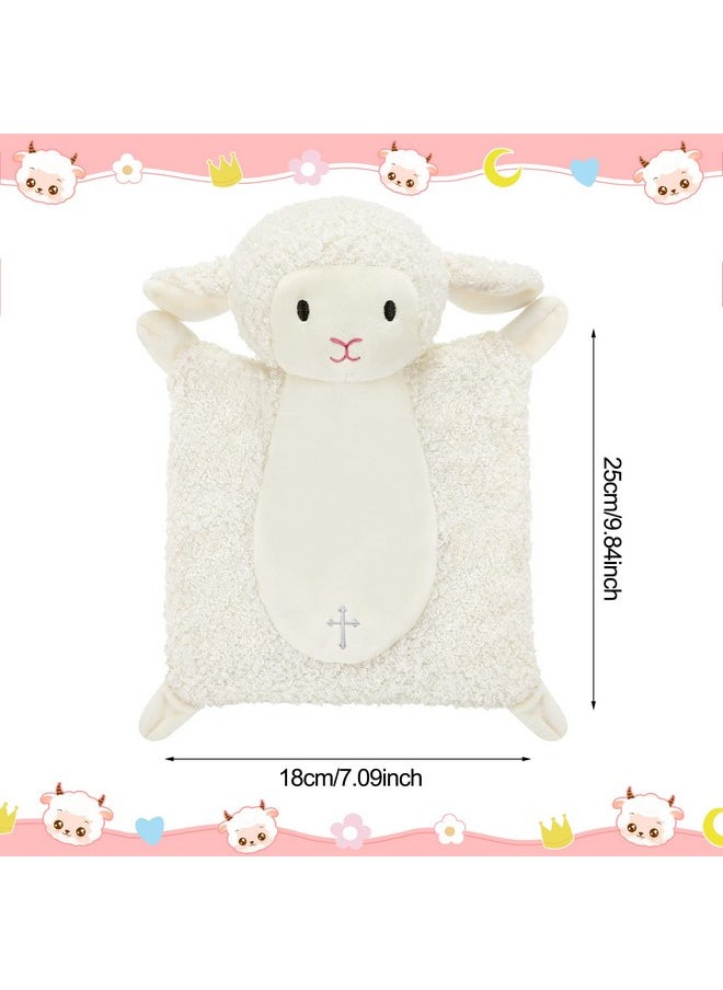 Panelee - 2 Pcs Baptism Gifts Baby Blessings Lamb Security Blanket For First Communion Christening Baby Baptism Gifts Baby Showers - Image 1