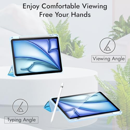 Robustrion Case Cover for iPad Air 11 Inch Cover M4 / M3 / M2 / iPad Air 5th Generation/Air 4th Gen Hybrid Case with [Pencil Holder] for iPad Air 11 inch M4 / M3 / M2 /Air 4th 5th Gen - Ocean Blue - Image 4