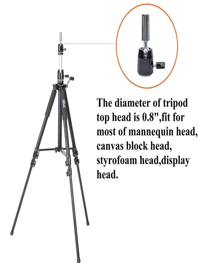 GEXWORLDWIDE GEX 63" Heavy Duty Mannequin Tripod Stand for Wig Cosmetology Training Practice Doll Manikin Head Tripod Wig Stand With Travel Bag (Black) - Image 5