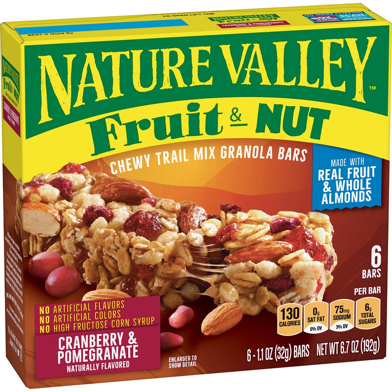 Nature Valley Chewy Fruit  Nut Granola Bars Cranberry Pomegranate 6 Bars 67 OZ - Image 3