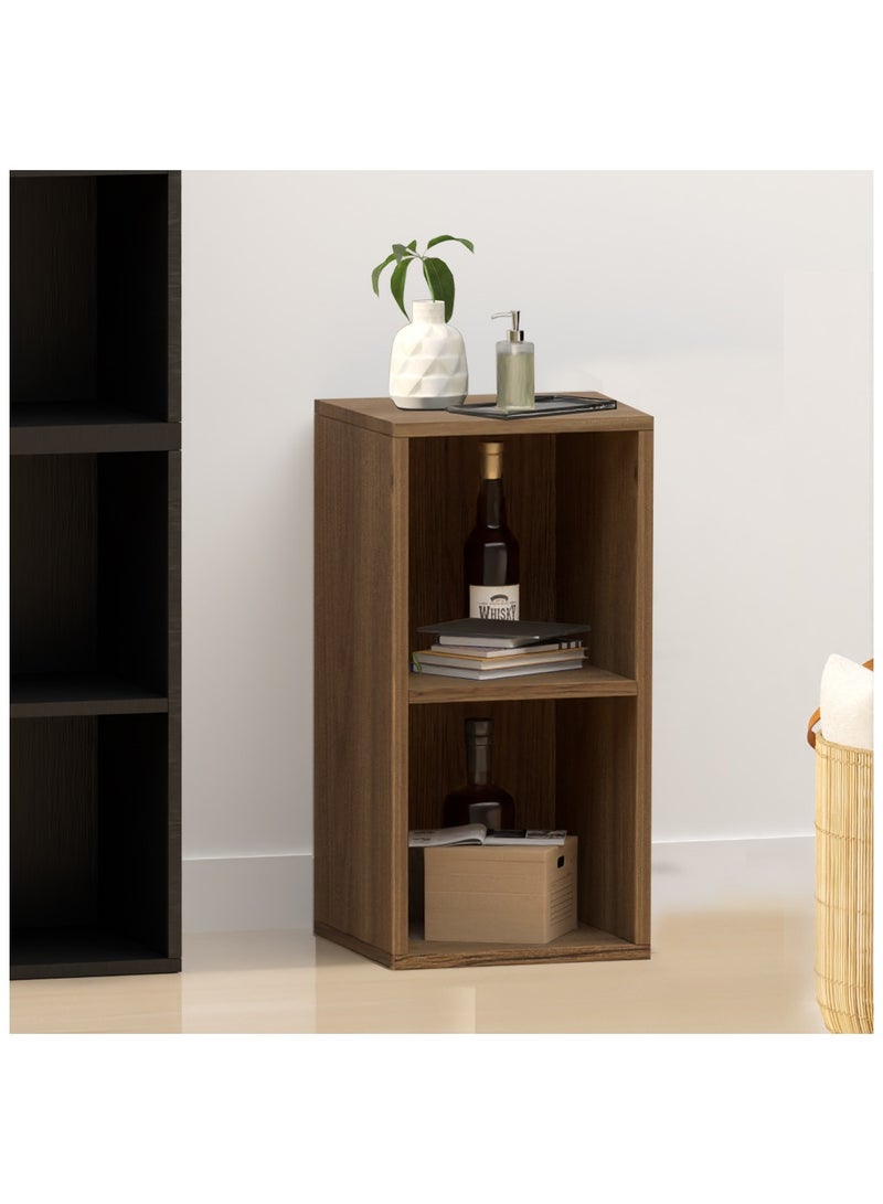 Mahmayi Mahmayi Wooden Storage Display Shelves 2-Tier Freestanding, Box Shelves, Top Shelf for Decoration Ideal for Storing and Displaying your possessions - Zabrano - Image 2